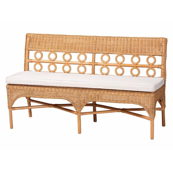 Oxford Light Honey Rattan Dining Bench 55.1 in.