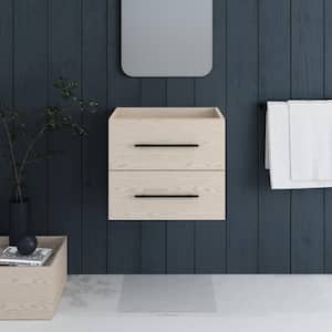 Napa 24 in. W. x 18 in. D x 21 in. H Single Sink Bath Vanity Cabinet without Top in Natural Oak, Wall Mounted