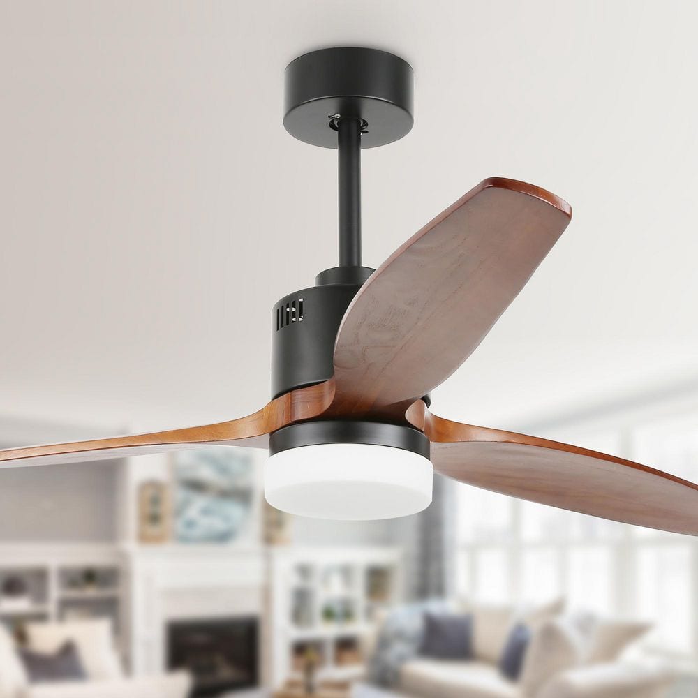 322023509 Gamay 52 in. LED Solid Wood Indoor Japandi-Zen Ceiling Fan ...