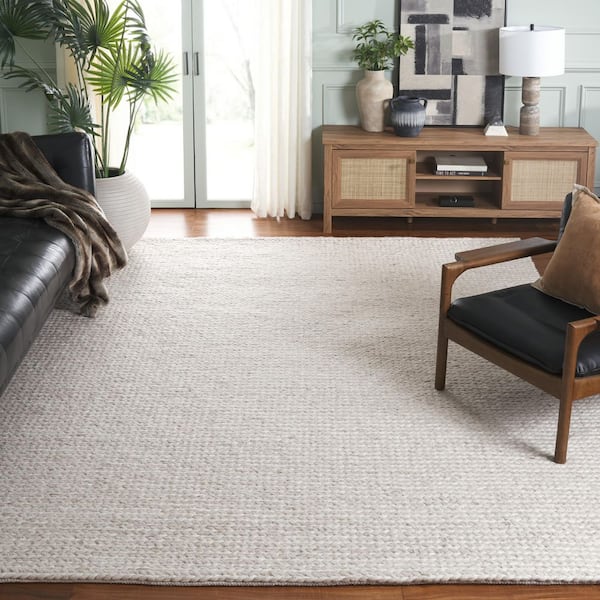 Natura 8 ft. x 10 ft. Light Beige Solid Marle Area Rug