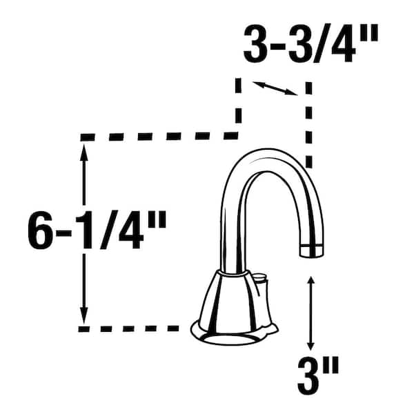 Invite HOT100 Series Instant Hot Water Dispenser Tank with 1-Handle 6.25 in. Faucet in Chrome