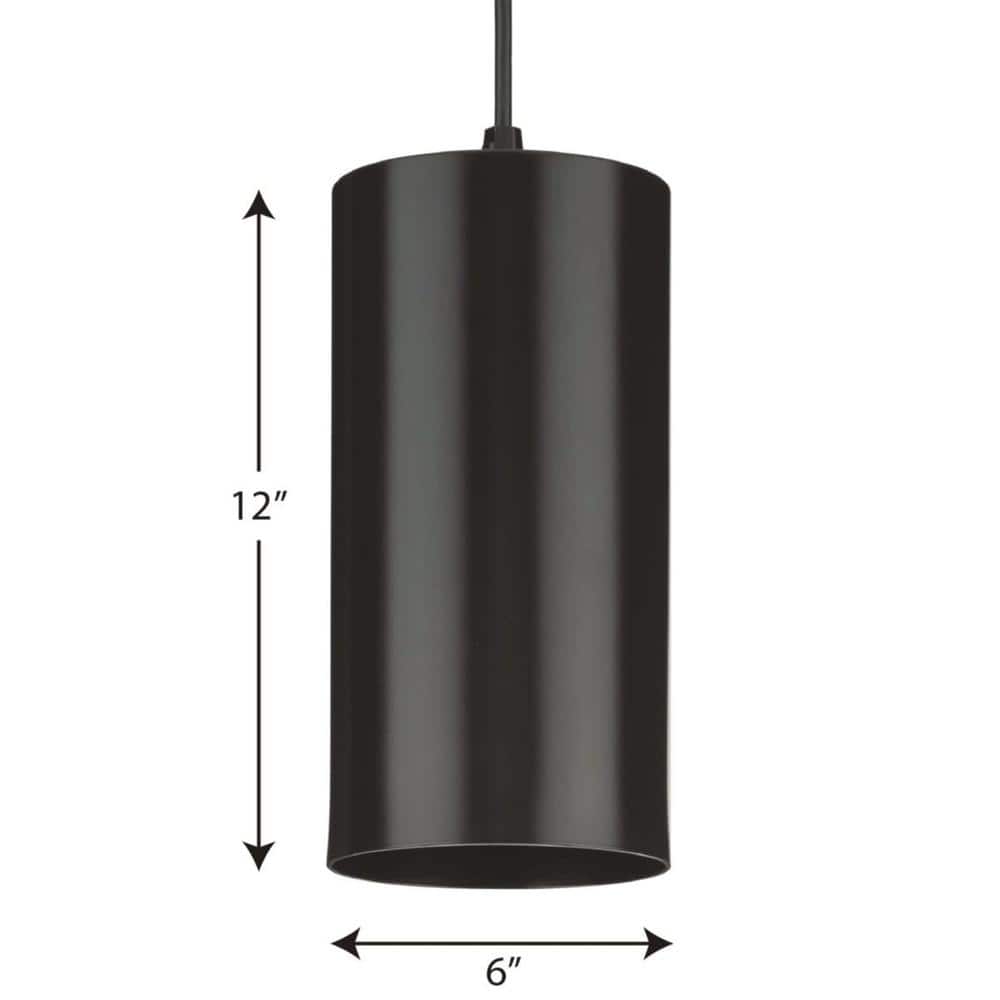 Antique Bronze 6" Aluminum Cylinder Outdoor Hanging Pendant Light