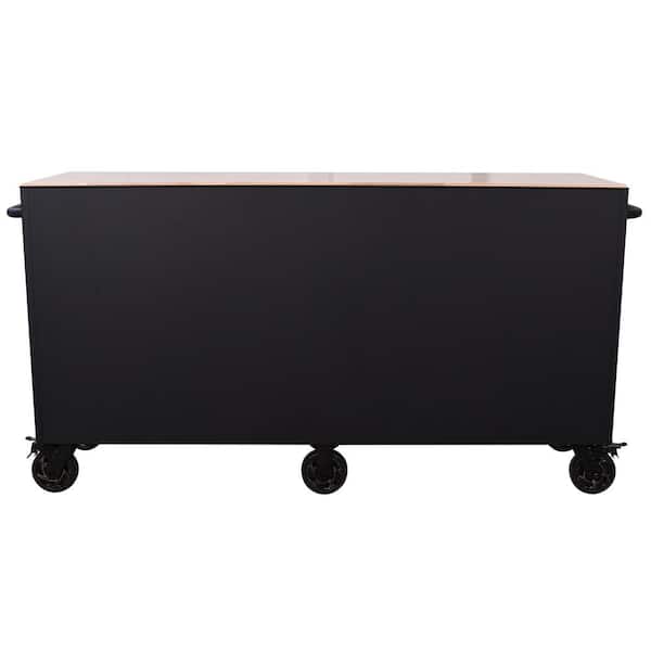 Husky Heavy-Duty 72 in. W x 24 in. D 15-Drawer Matte Black Mobile