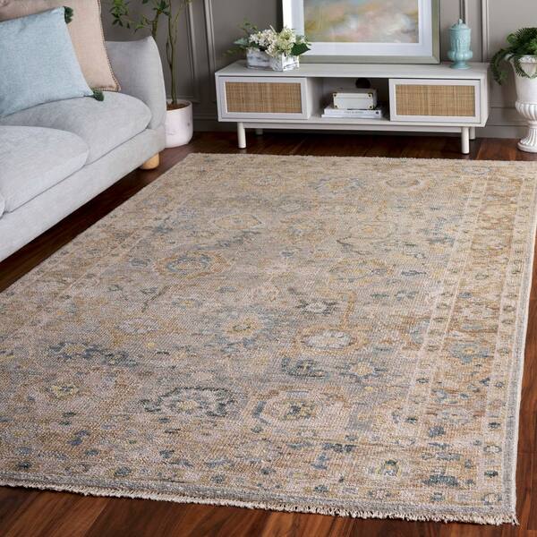 Samarkand 6 ft. x 9 ft. Gray/Gold Oriental Area Rug
