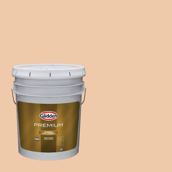 Glidden Premium 5 gal. PPG1202-4 Caramel Ice Satin Exterior Latex Paint