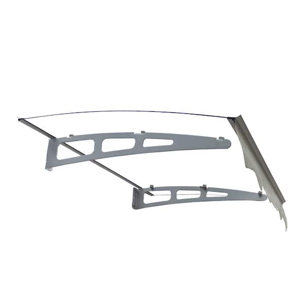 3.9 ft. x 2.8 ft. Crystal Polycarbonate Sheet and Aluminum Alloy Door Window Awning with Valance for Wooden Wall House