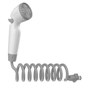 3-Spray Single Freestanding Handheld Adjustable Shower Head in White
