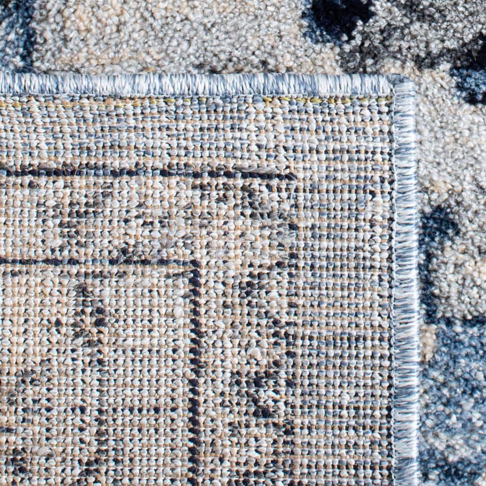 Charleston Blue and Grey 8' x 10' Synthetic Area Rug