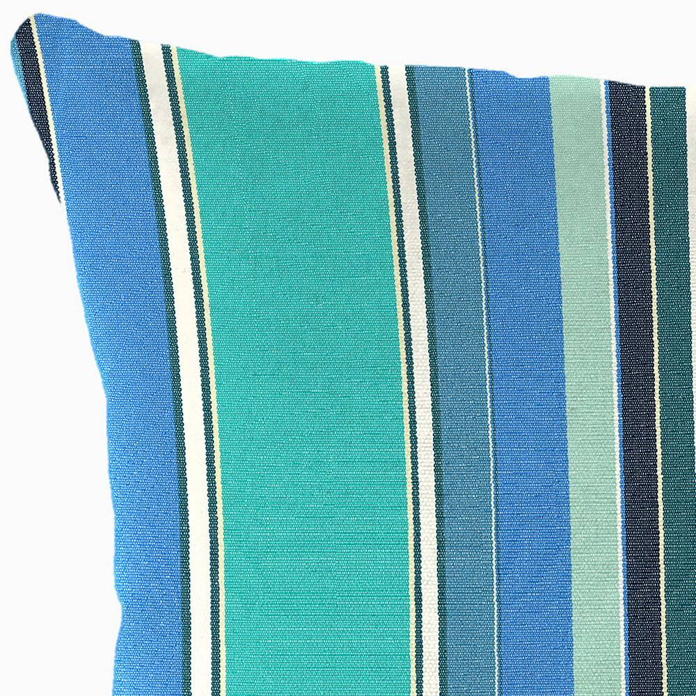Dolce Oasis Blue Stripe Square Outdoor Throw Pillows Set