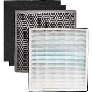 13 in. x 12.75 in. x 2.25 in. Replacement HEPA Charcoal Carbon Filter Set Fits Ivation IVAHEPA01 Air Purifier