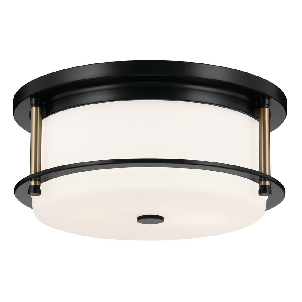 KICHLER Brit 12 in. 2-Light Black and Champagne Bronze