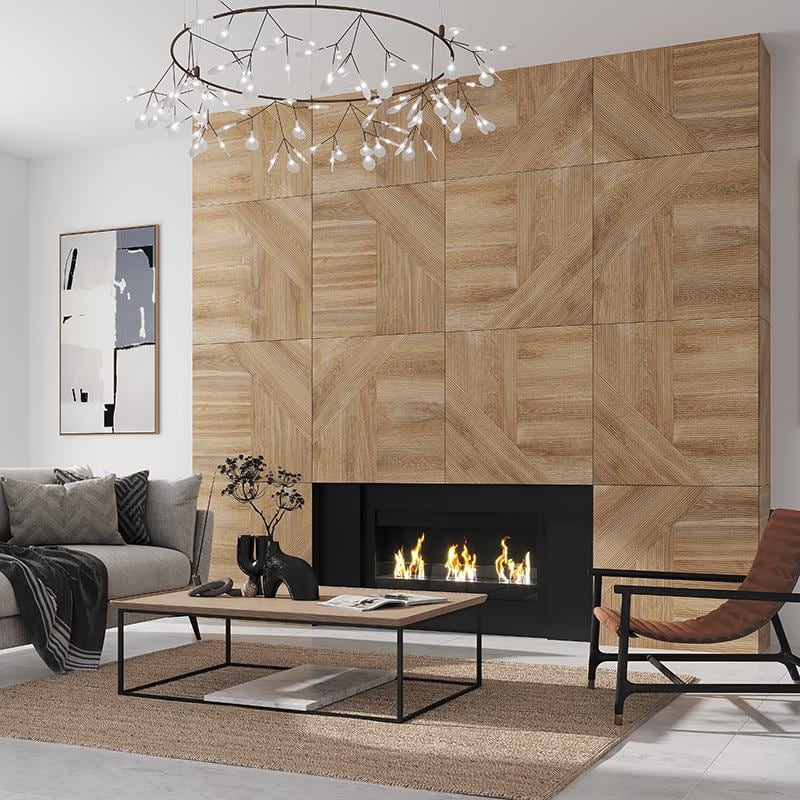 Matte Light Brown Porcelain Wall and Floor Tile Set