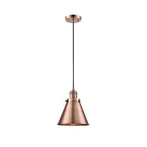 Appalachian 1-Light Antique Copper Cone Pendant Light with Antique Copper Metal Shade