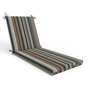 Stripe 23 in W x 3 in H Outdoor Piece Solid Back Chaise Lounge Cushion 1-Count in Black Multi Labrisa Rattan