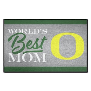 Oregon Ducks Gray World's Best Mom 19 in. x 30 in. Starter Mat Accent Rug