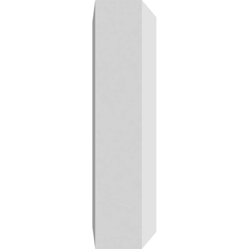 Unfinished White PVC Square Rosette with Beveled Edge