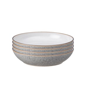 Studio Grey/White Stoneware 34.5 fl. oz. Pasta Bowl (Set of 4)