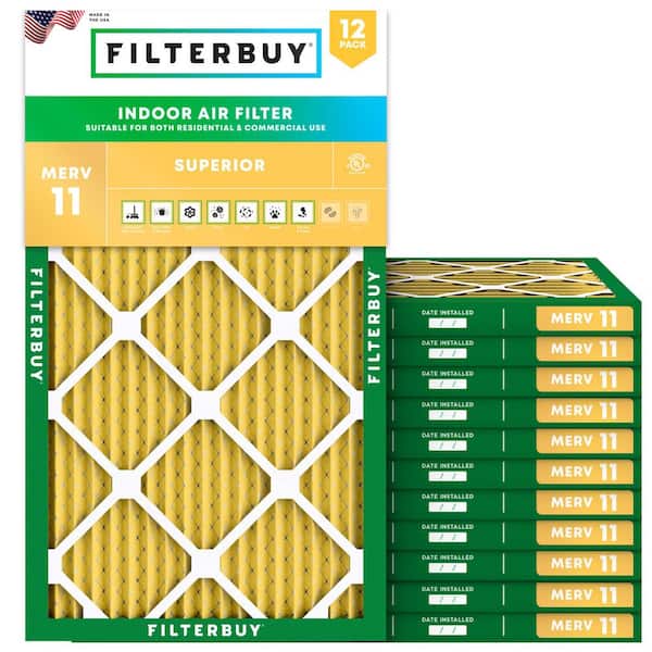 14 in. x 25 in. x 1 in. MERV 11 (FPR 7) Allergen Defense Pleated HVAC AC Furnace Air Filters Replacement (12-Pack)