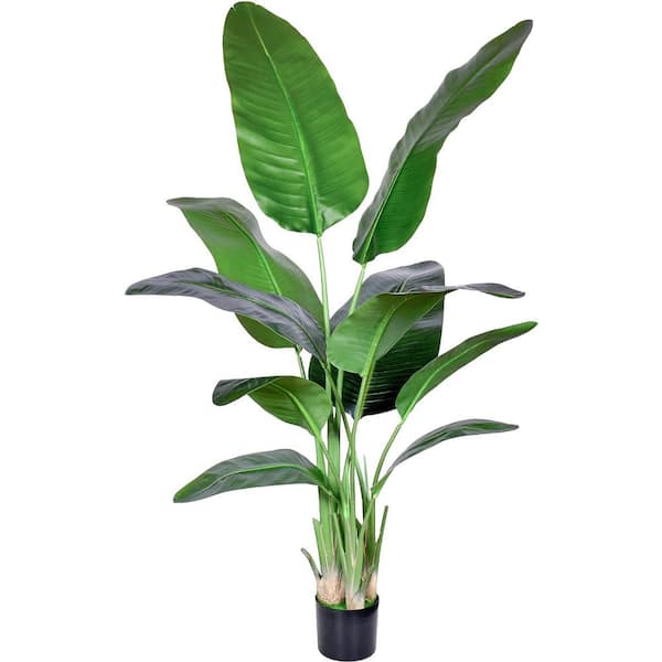 Cubilan 5 ft. Green Artificial Bird of Paradise Plant in Pot MKYD01 ...