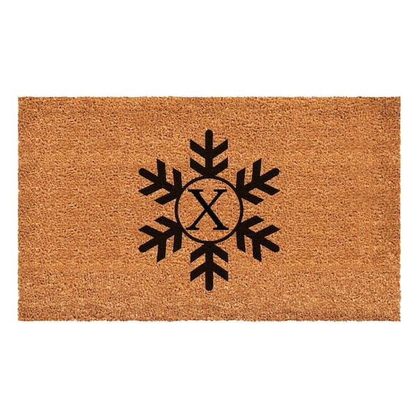 Calloway Mills Snowflake Monogram Doormat,24" x 36" (Letter X)