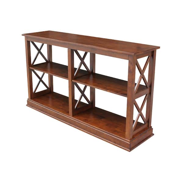International Concepts Hampton 60 in. Espresso Standard Rectangle Wood Console Table with Shelves