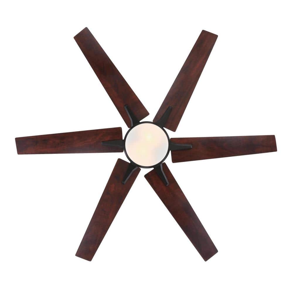 60'' Black-Bronze Ceiling Fan with LED Light Kit and Remote