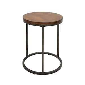 Kinston Chestnut and Industrial Wood Top Accent Table