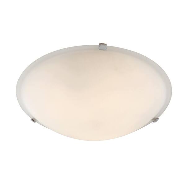 Bel Air Lighting 20 in. 4-Light Brushed Nickel Flush Mount Ceiling Light Fixture with Marbleized Glass Shade