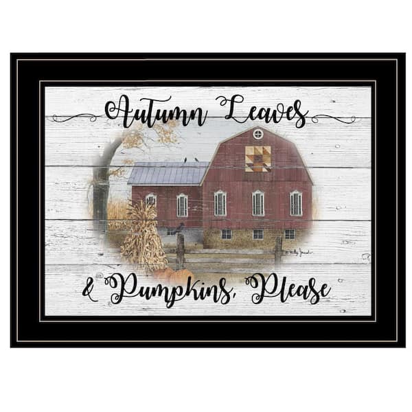 HomeRoots Charlie Autumn Leaves 1-Piece Framed Wall Art 15 in. x 19 in.
