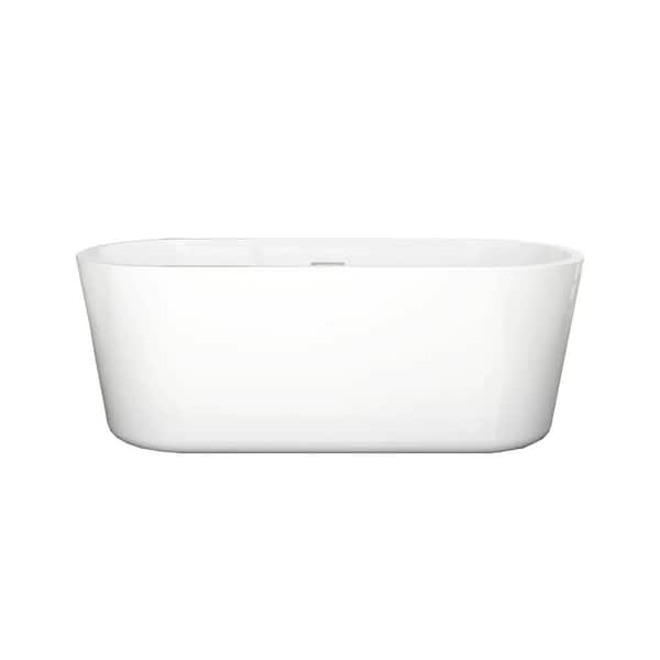 67 in. x 31 in.Acrylic Freestanding Soaking Bathtub in Glossy White