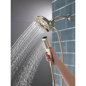 In2ition 5-Spray 6.06 in. Wall Mount Dual Shower Heads with H2Okinetic Technology in Polished Nickel