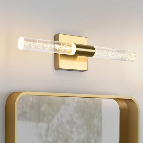 GoYeel 18.5 in. Gold Integrated LED Bubble Acrylic Bathroom Vanity Light Bar