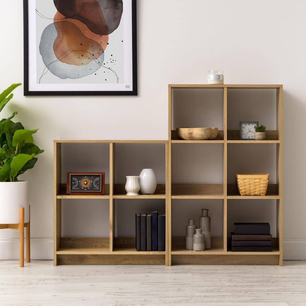 Adjustable 6-Cube Light Brown Organizer for Books and More