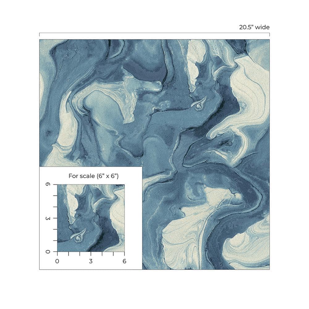 Blue Marble Self-Adhesive Vinyl Peel and Stick Wallpaper
