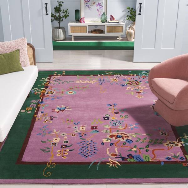 Metro 8 x 10 Purple/Green Floral Area Rug