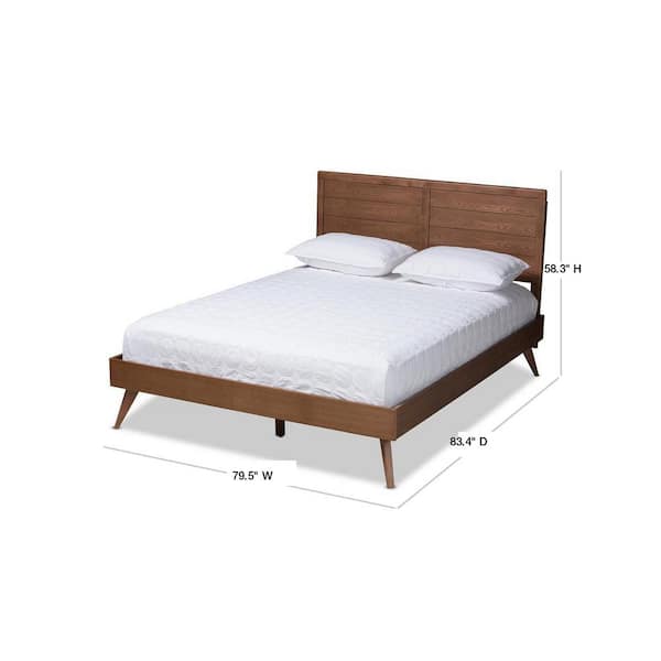 Baxton Studio Artemis Walnut King Platform Bed 156 94099427 HD