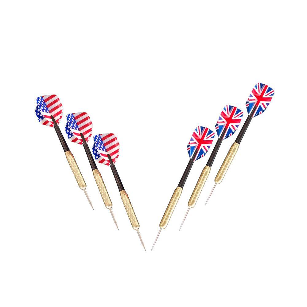 Walnut Bristle Dartboard Cabinet Set with Lighting