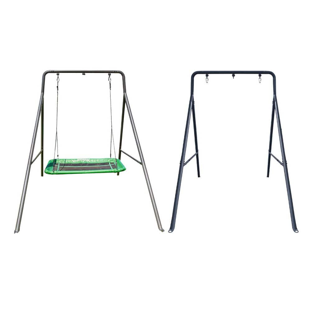 GETAWAY SwingStep(ゲッタウェイ) Outdoor T-bar Swing Set Frame with Bars and Rectangle Swing