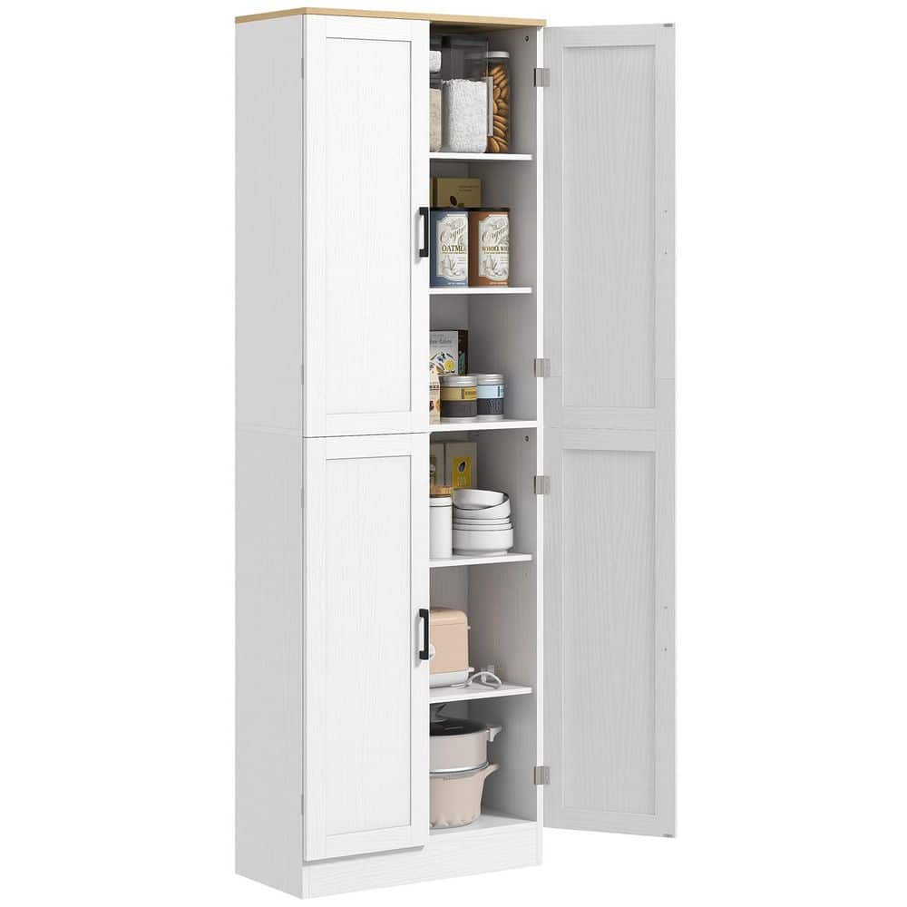 11.80 in. W x 23.50 in. D x 67.30 in. H White Particle Board Freestanding Linen Cabinet with 4-Door and Shelves in White price history on PriceWatchPro