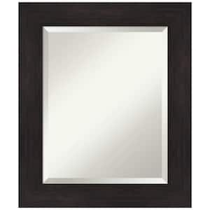 Medium Rectangle Espresso Brown/Tan Beveled Glass Modern Mirror (25.5 in. H x 21.5 in. W)