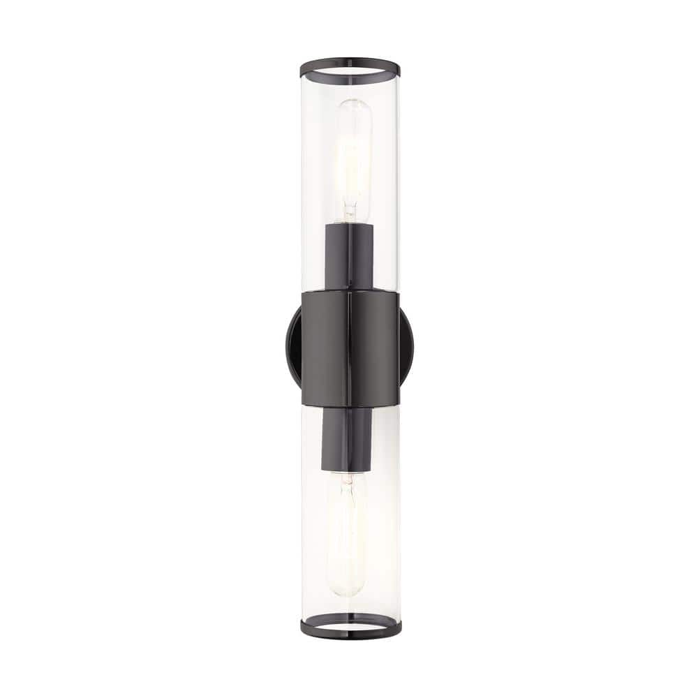 Bancroft Black Chrome 2-Light ADA Vanity with Clear Glass