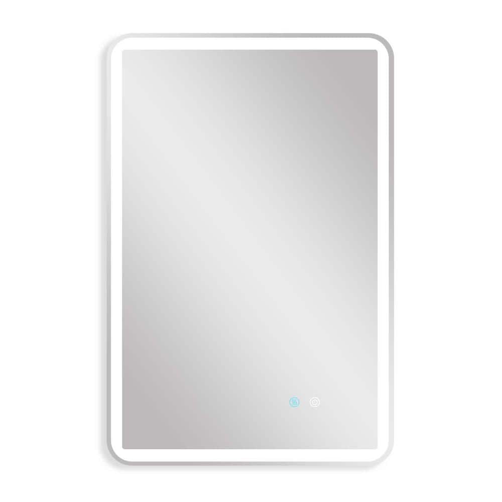 24 in. W x 36 in. H Large Rectangular Frameless Anti-Fog Wall Bathroom Vani
