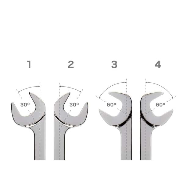 TEKTON 3/8 in. to 1 in. Angle Head Open End Wrench Set Keeper (11
