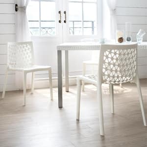 Milan White Stackable Resin Outdoor Dining Chair (2-Pack)