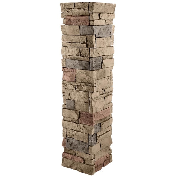GenStone Stacked Stone 11.25 in. x 48 in. Desert Sunrise Faux Pillar Panel Siding