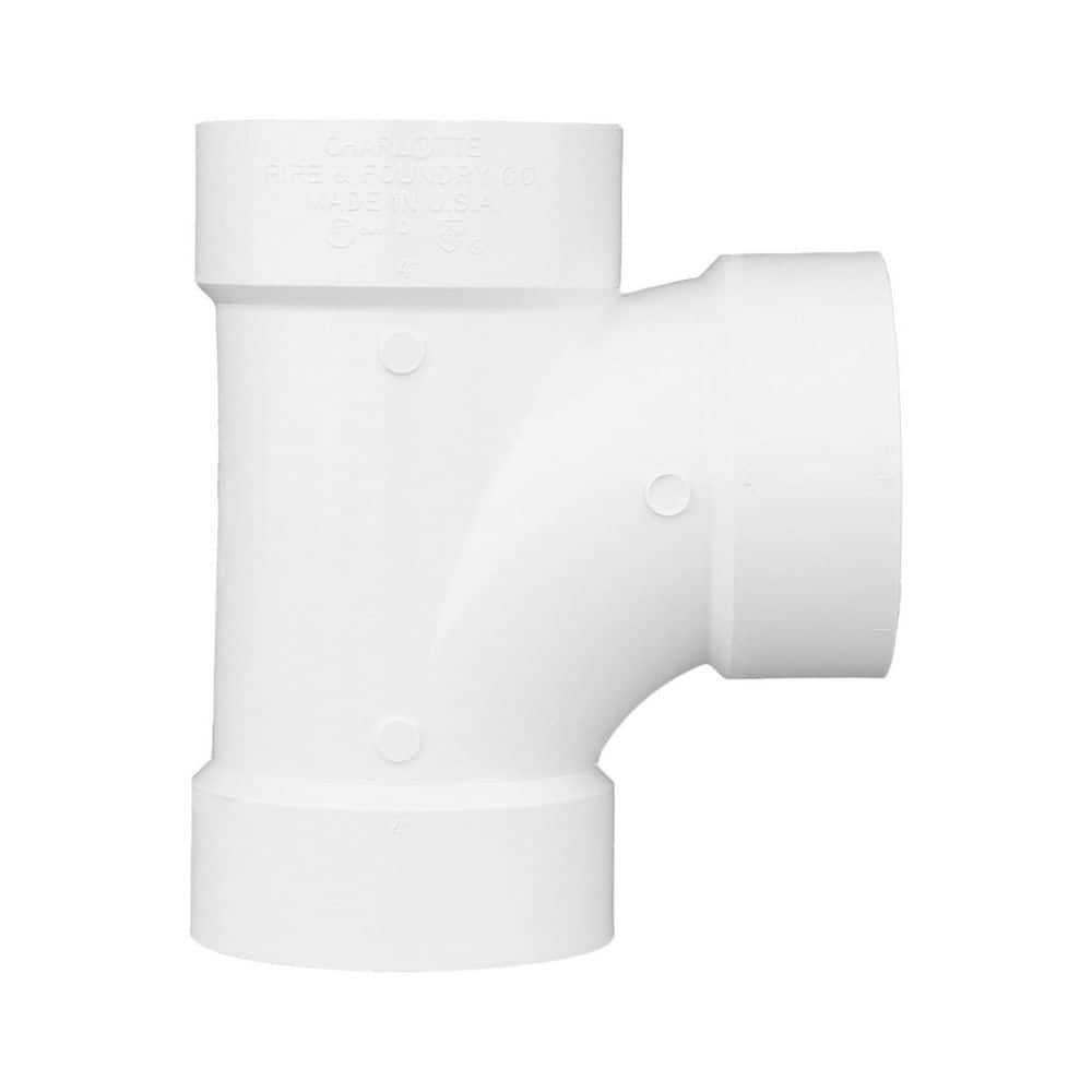 White PVC Schedule 40 Sanitary Tee for DWV Applications
