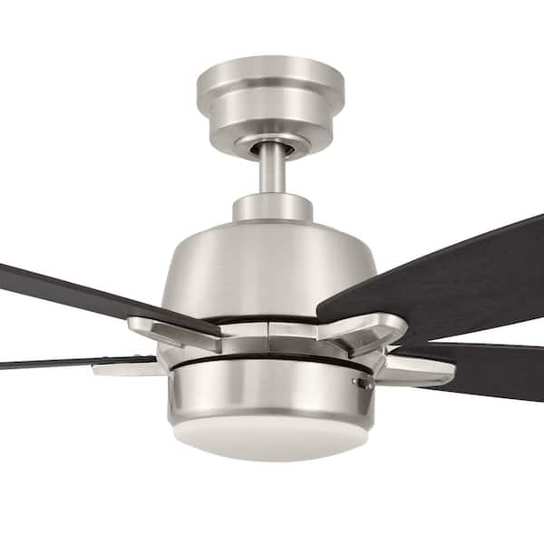 Home Decorators Collection Fawndale 46 In Indoor Integrated Led Brushed Nickel Ceiling Fan With 5 Reversible Blades Light Kit And Remote Control