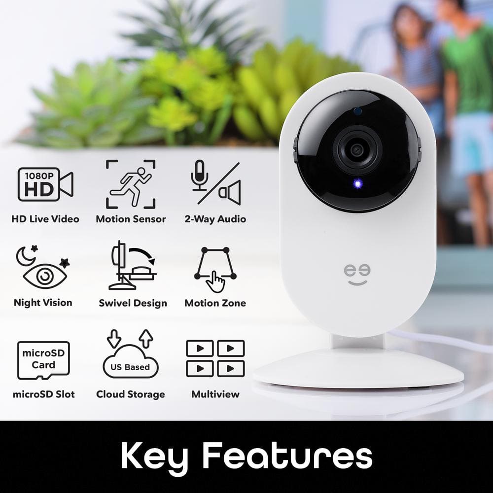 Geeni Glimpse 1080p HD White Wireless Indoor Security Camera 2-Pack