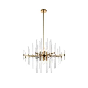 Timeless Home 31 in. 8-Light Gold Pendant Light