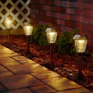 Charleston Solar Antique Bronze Outdoor Landscape Integrated LED Pathway Light Set (6-Pack)